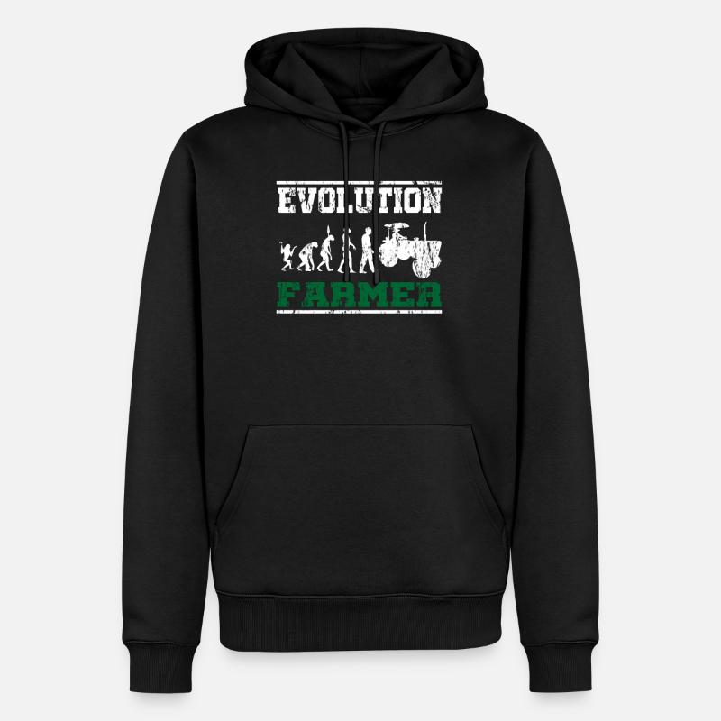 Evolution du paysan tracteur - Sweat à capuche Premium bio Homme - noir