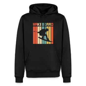 Wakeboarding Retro - Männer Premium Bio Hoodie - Schwarz - Vorne - Nico (187cm)