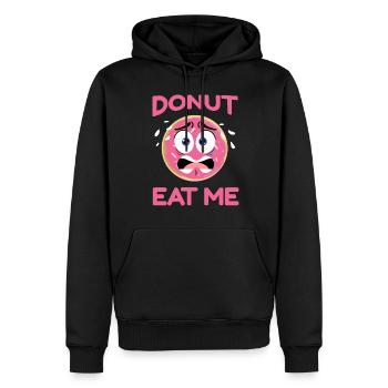 Lustiges Geschenk für Donut Fan, Donut eat me - Männer Premium Bio Hoodie - Schwarz - Vorne - Nico (187cm)