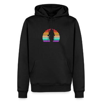 Marche nordique sport rétro - Sweat à capuche Premium bio Homme - noir - Devant - Nico (187cm)