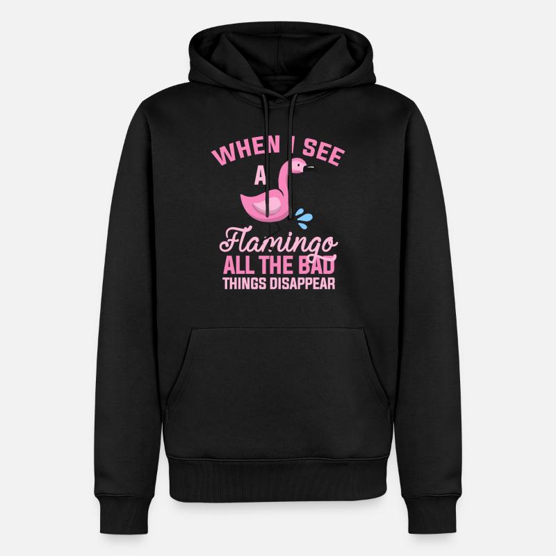 Flamingo Tier - Männer Premium Bio Hoodie - Schwarz