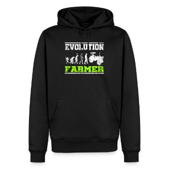 Bauer Traktor Evolution - Männer Premium Bio Hoodie - Schwarz - Vorne - Nico (187cm)