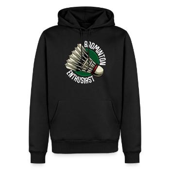 Badminton - Sweat à capuche Premium bio Homme - noir - Devant - Nico (187cm)