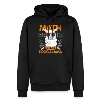 Lama Schule Mathe - Sweat à capuche Premium bio Homme - noir - Devant - Nico (187cm)