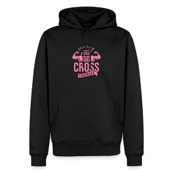 Crosstrainer - Männer Premium Bio Hoodie - Schwarz - Vorne - Nico (187cm)