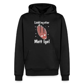 Lieblingstier Mettigel Fleischesser Fleischfresser - Männer Premium Bio Hoodie - Schwarz - Vorne - Nico (187cm)
