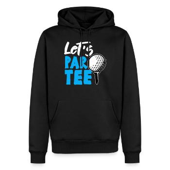 LETS PAR TEE Golf golf golf fête d’humour - Sweat à capuche Premium bio Homme - noir - Devant - Nico (187cm)