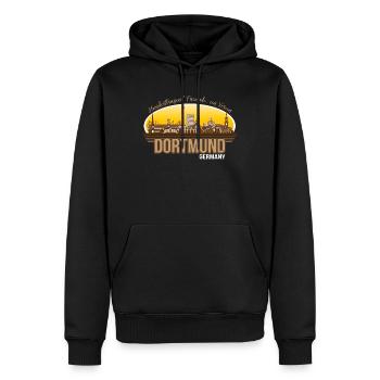 Dortmund - Männer Premium Bio Hoodie - Schwarz - Vorne - Nico (187cm)