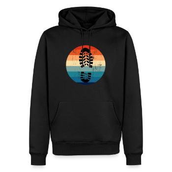 Randonnée Randonnée Chaussure Retro Hiker Shoe Print - Sweat à capuche Premium bio Homme - noir - Devant - Nico (187cm)