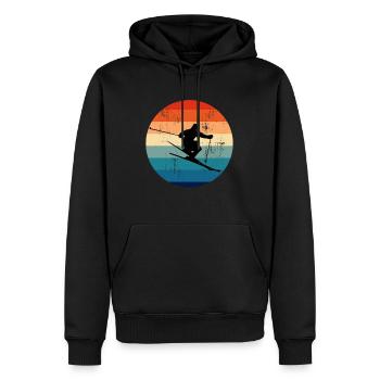 Ski Freestyle Freeride Slopestyle Wintersport - Männer Premium Bio Hoodie - Schwarz - Vorne - Nico (187cm)