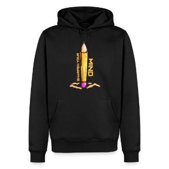 Affûtez votre esprit - Sweat à capuche Premium bio Homme - noir - Devant - Nico (187cm)