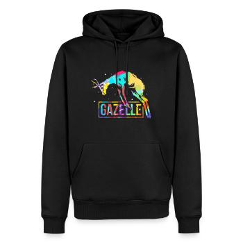 Polygone de gazelle - Sweat à capuche Premium bio Homme - noir - Devant - Nico (187cm)