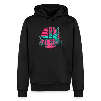 Mouette mer mer côte - Sweat à capuche Premium bio Homme - noir - Devant - Nico (187cm)