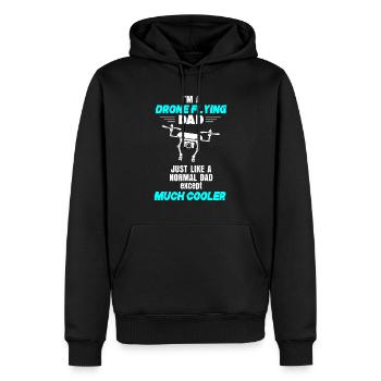 Papa Drone Voler Cool Père Cadeau - Sweat à capuche Premium bio Homme - noir - Devant - Nico (187cm)