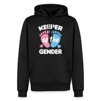 KEEPER OF THE GENDER Fille ou garçon naissance - Sweat à capuche Premium bio Homme - noir - Devant - Nico (187cm)