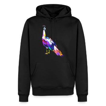 Cadeau de paon - Sweat à capuche Premium bio Homme - noir - Devant - Nico (187cm)