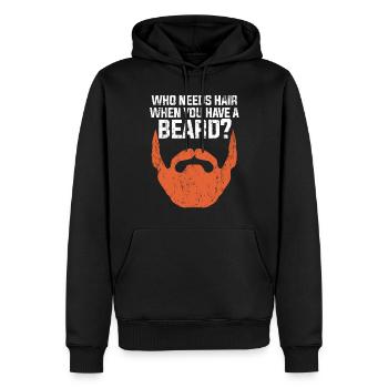 Haare Glatze - Männer Premium Bio Hoodie - Schwarz - Vorne - Nico (187cm)