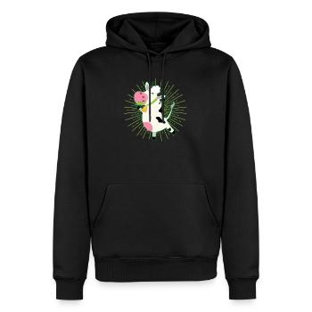 Herbe de vache mangent acclamations - Sweat à capuche Premium bio Homme - noir - Devant - Nico (187cm)