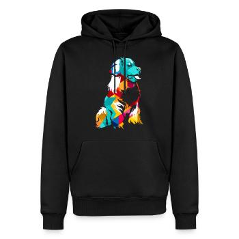 Bernesse Rinderhund - Männer Premium Bio Hoodie - Schwarz - Vorne - Nico (187cm)