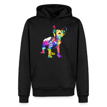 Sphynx - Sweat à capuche Premium bio Homme - noir - Devant - Nico (187cm)