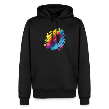 Vergiss alles, was Läufer grafisch darstellen - Männer Premium Bio Hoodie - Schwarz - Vorne - Nico (187cm)