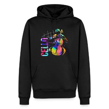 Cello - Männer Premium Bio Hoodie - Schwarz - Vorne - Nico (187cm)