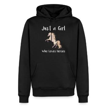 Juste une fille qui aime les chevaux Design équestre - Sweat à capuche Premium bio Homme - noir - Devant - Nico (187cm)