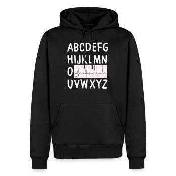 Lustiges EKG Krankenschwester ECG T-Shirt, das Geschenk pflegt - Männer Premium Bio Hoodie - Schwarz - Vorne - Nico (187cm)