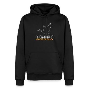 Oiseau charlatan canard poussins canard étang amoureux des animaux - Sweat à capuche Premium bio Homme - noir - Devant - Nico (187cm)