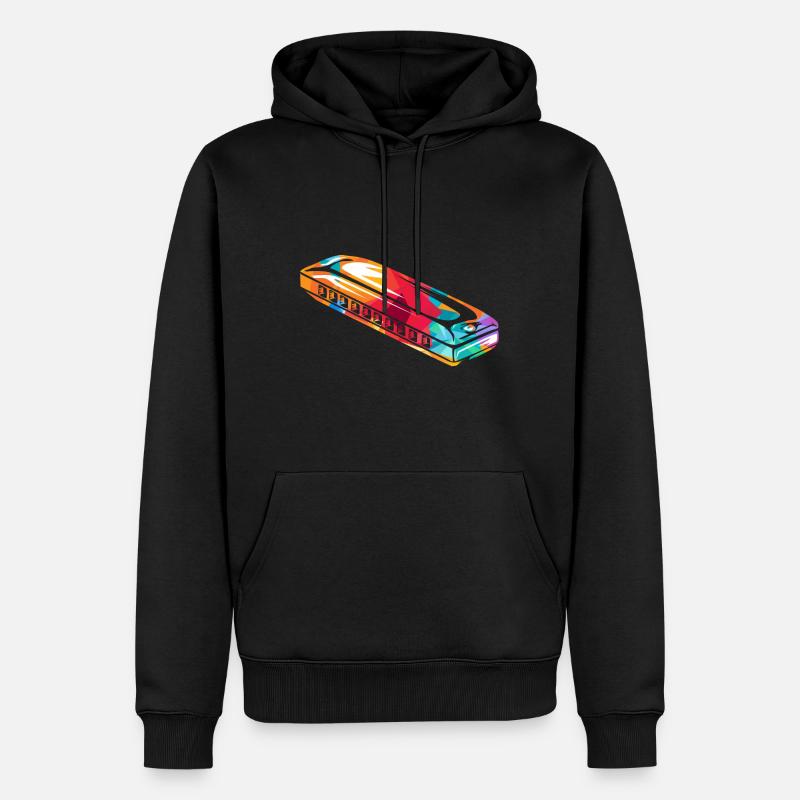 harmonica - Sweat à capuche Premium bio Homme - noir