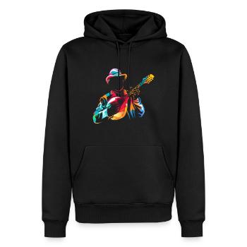 Mandoline - Männer Premium Bio Hoodie - Schwarz - Vorne - Nico (187cm)