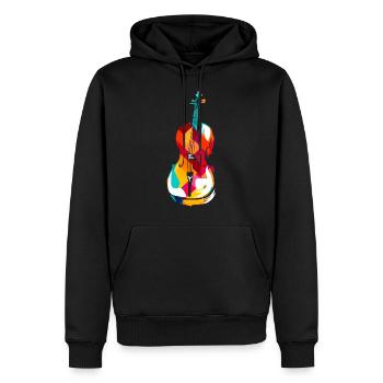 Cello polygon - Männer Premium Bio Hoodie - Schwarz - Vorne - Nico (187cm)