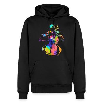 Cello Geschenk - Männer Premium Bio Hoodie - Schwarz - Vorne - Nico (187cm)