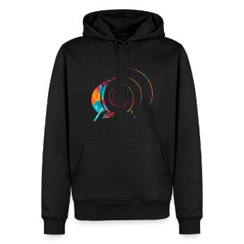 Drum n Bass - Sweat à capuche Premium bio Homme - noir - Devant - Nico (187cm)