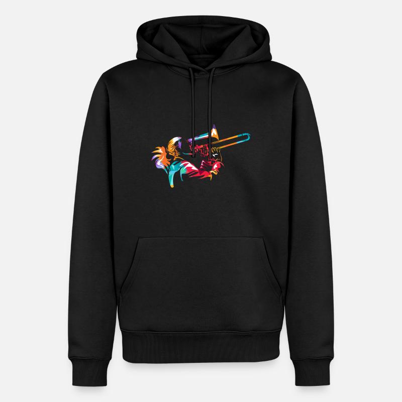 Posaune - Männer Premium Bio Hoodie - Schwarz