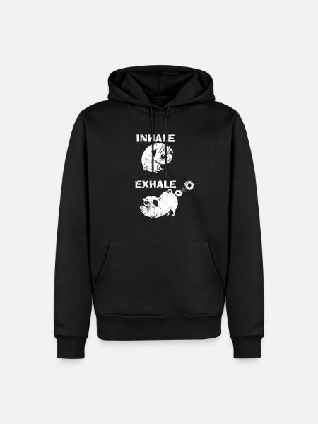 Pug yoga - Men’s Premium Organic Hoodie - black