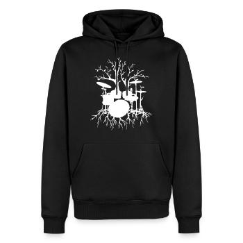 Live the Beat Drum T-Shirt, Drummer Gift for Music - Männer Premium Bio Hoodie - Schwarz - Vorne - Nico (187cm)