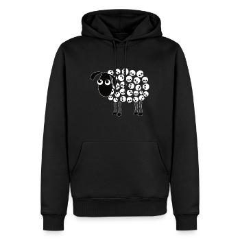 Schaf Totenkopf Fell - Rock Metal Schaf - Männer Premium Bio Hoodie - Schwarz - Vorne - Nico (187cm)