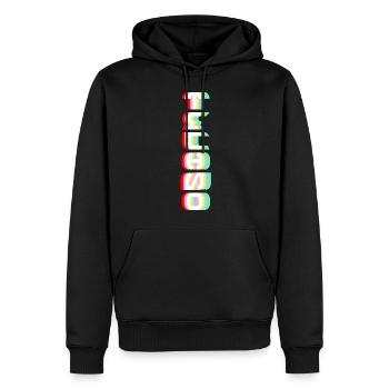 Techno - Men’s Premium Organic Hoodie - black - Front - Nico (187cm)