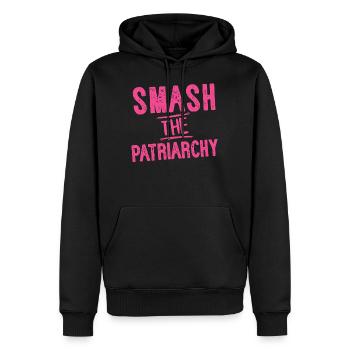 Zerschmettere das Patriarchat und fordere das dominante Geschenk heraus - Männer Premium Bio Hoodie - Schwarz - Vorne - Nico (187cm)