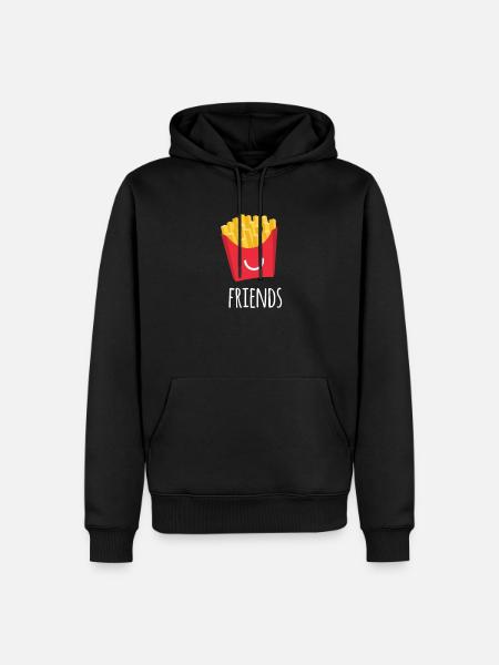 Pommes Freunde Kartoffel Fastfood Ketchup Geschenk - Männer Premium Bio Hoodie - Schwarz