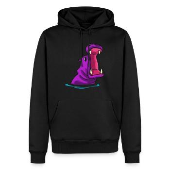 Hippo Nilpferd Flusspferd Safari Lustiges Süßes - Männer Premium Bio Hoodie - Schwarz - Vorne - Nico (187cm)