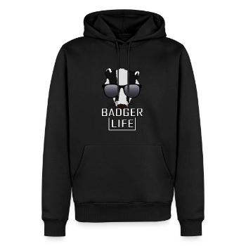 Miel Blaireau de miel Blaireau Forêt Sauvage - Sweat à capuche Premium bio Homme - noir - Devant - Nico (187cm)