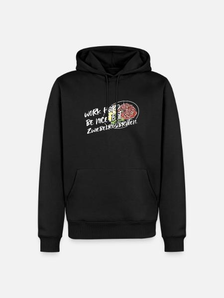 Zwiebelrostbraten - Männer Premium Bio Hoodie - Schwarz