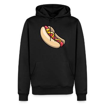 Hot dog Hot Dog Fast Food Stand Bosna Drôle - Sweat à capuche Premium bio Homme - noir - Devant - Nico (187cm)