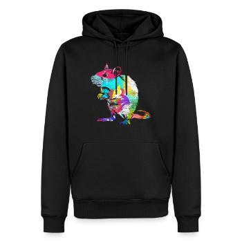 Ratte Geschenk - Männer Premium Bio Hoodie - Schwarz - Vorne - Nico (187cm)