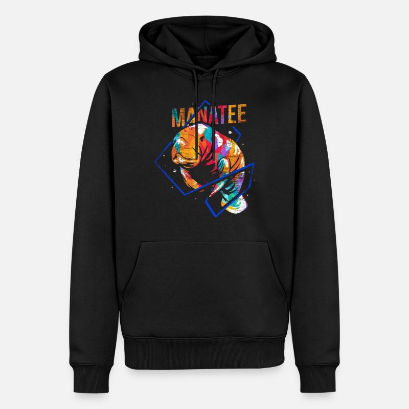 Polygone de lamantin dugong - Sweat à capuche Premium bio Homme - noir