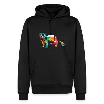 Frettchen - Männer Premium Bio Hoodie - Schwarz - Vorne - Nico (187cm)
