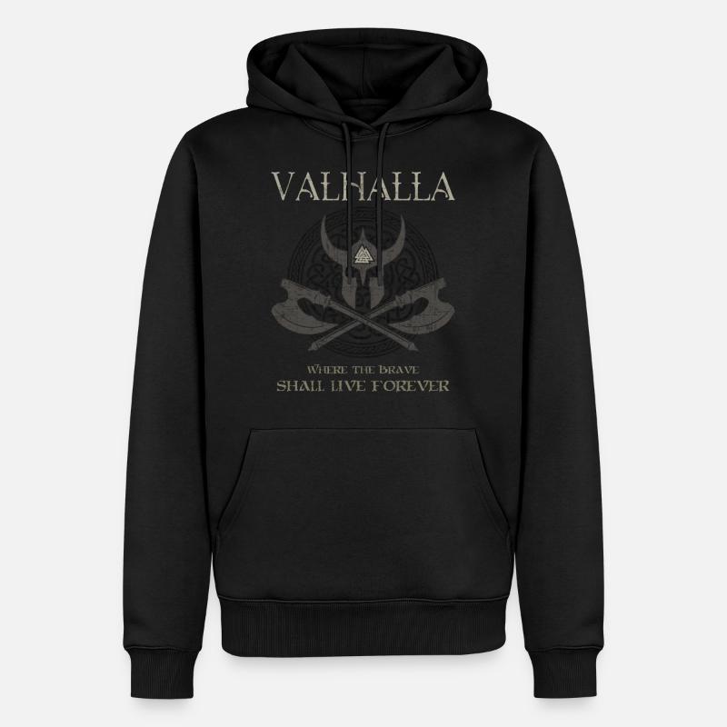 Valhalla Valknut Wikinger Germanen - Männer Premium Bio Hoodie - Schwarz
