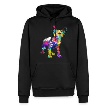 Cadeau Sphynx - Sweat à capuche Premium bio Homme - noir - Devant - Nico (187cm)